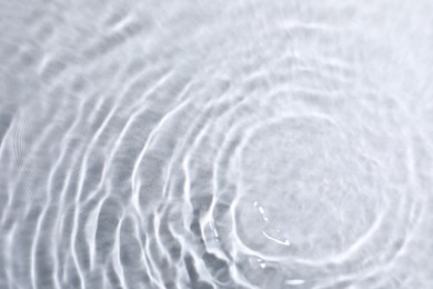 Closeup view of water with rippled surface on light background