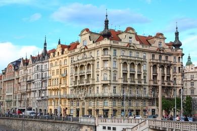 Photo of PRAGUE, CZECH REPUBLIC - APRIL 25, 2019: View of beautiful buildings in city