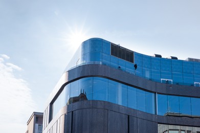 Photo of Beautiful view of modern building on sunny day