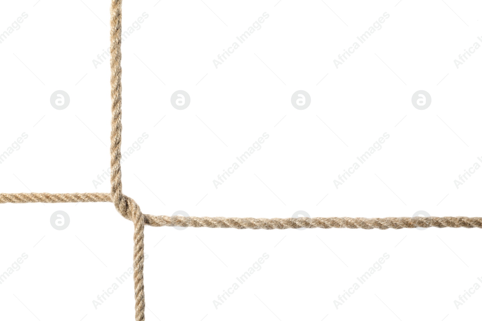 Photo of Twisted hemp ropes isolated on white. Natural material