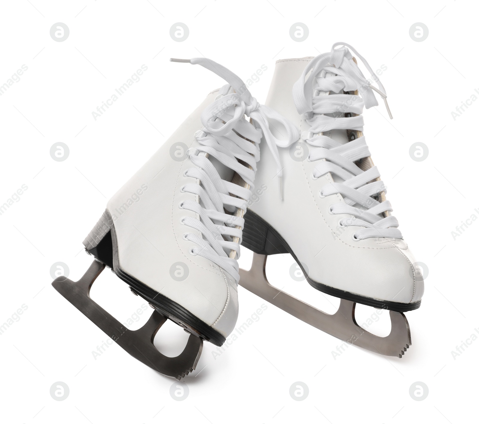 Photo of Pair of figure ice skates isolated on white