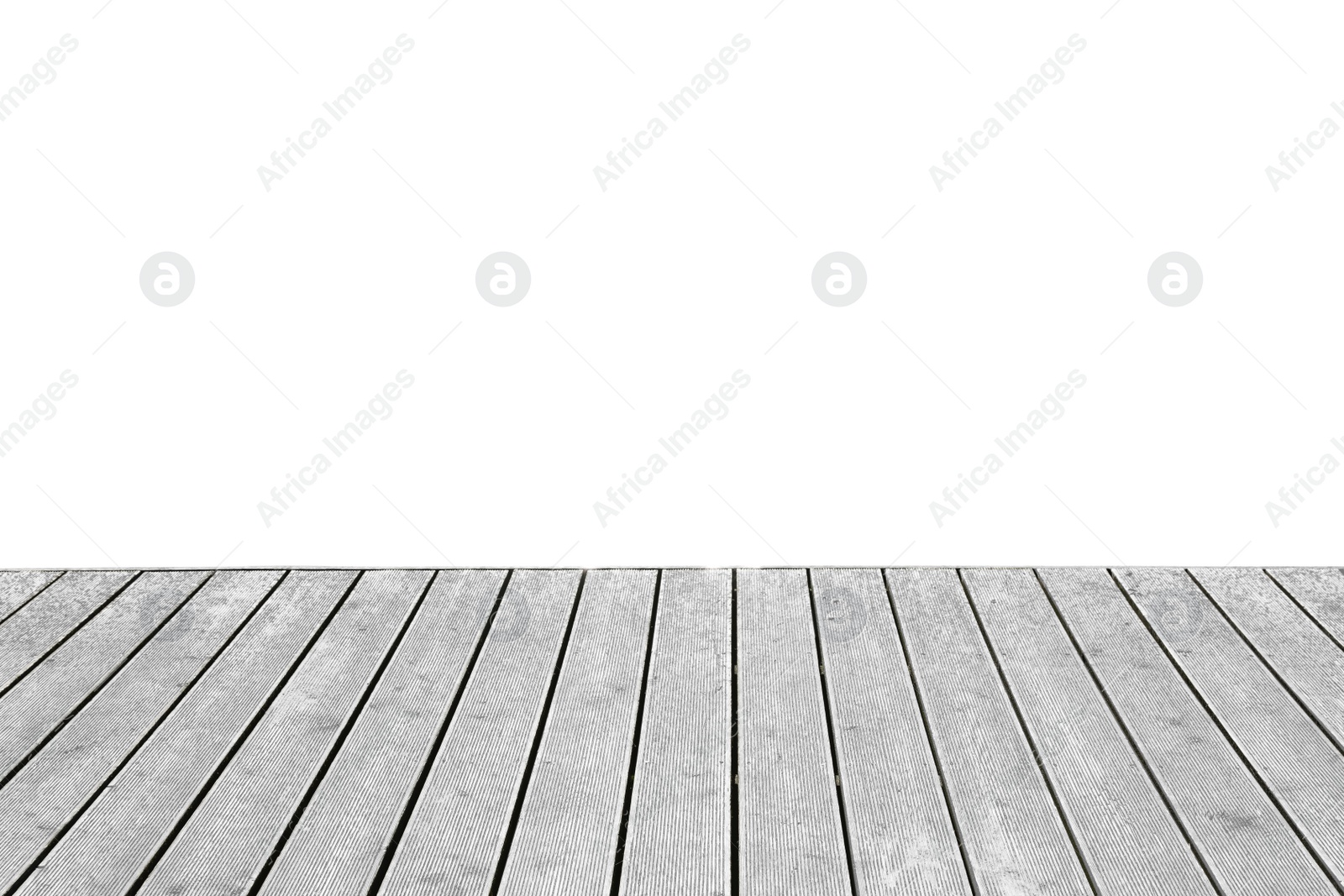 Image of Empty grey wooden surface isolated on white. Mockup for design