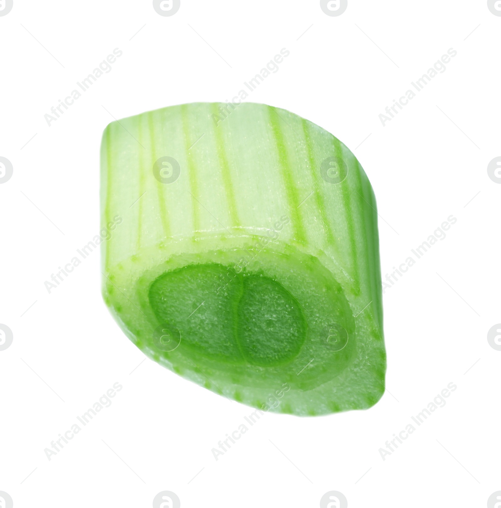 Photo of Piece of fresh green onion isolated on white