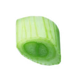 Photo of Piece of fresh green onion isolated on white