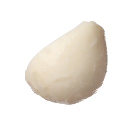 Piece of mozzarella cheese isolated on white