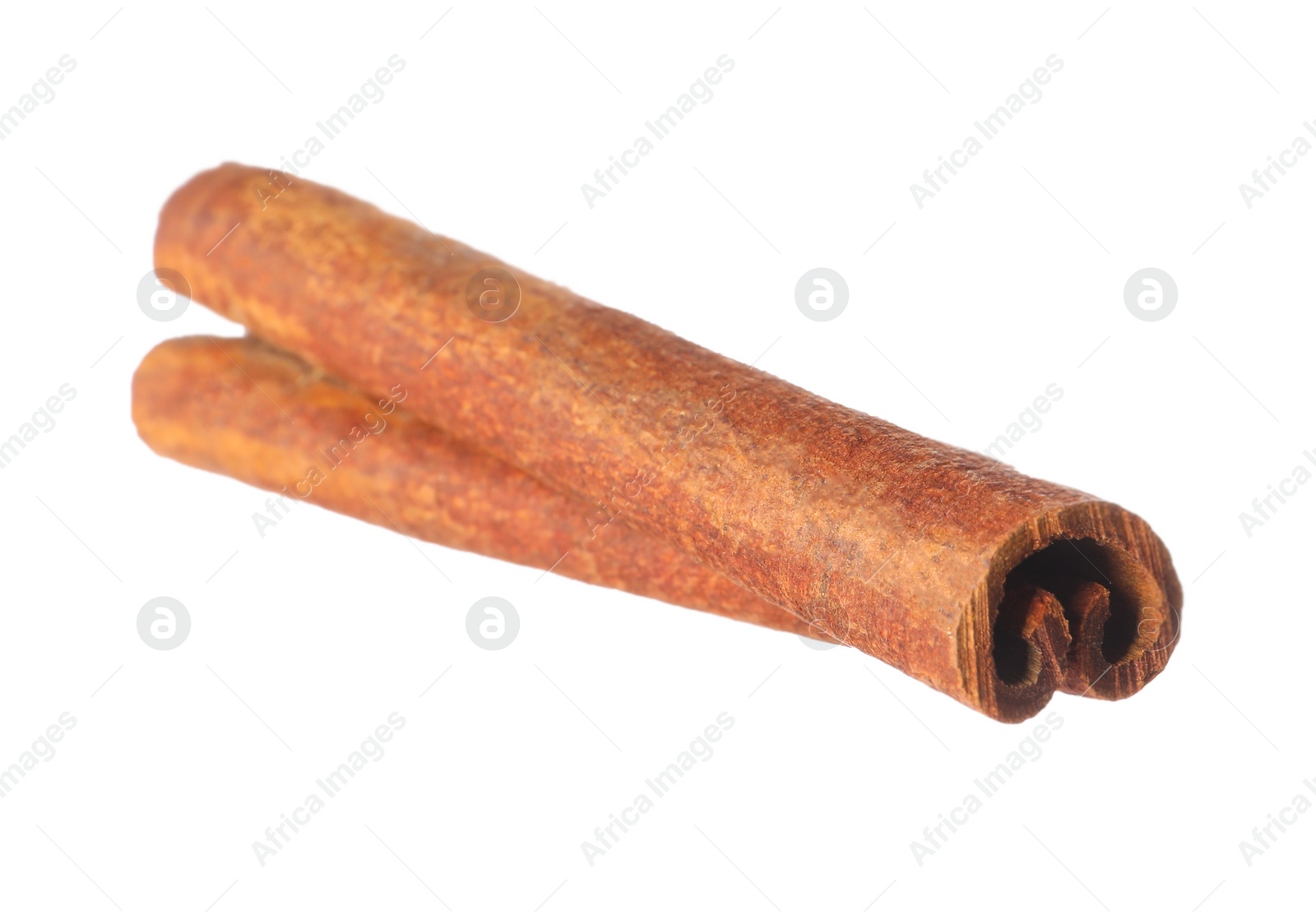 Photo of One aromatic cinnamon stick isolated on white