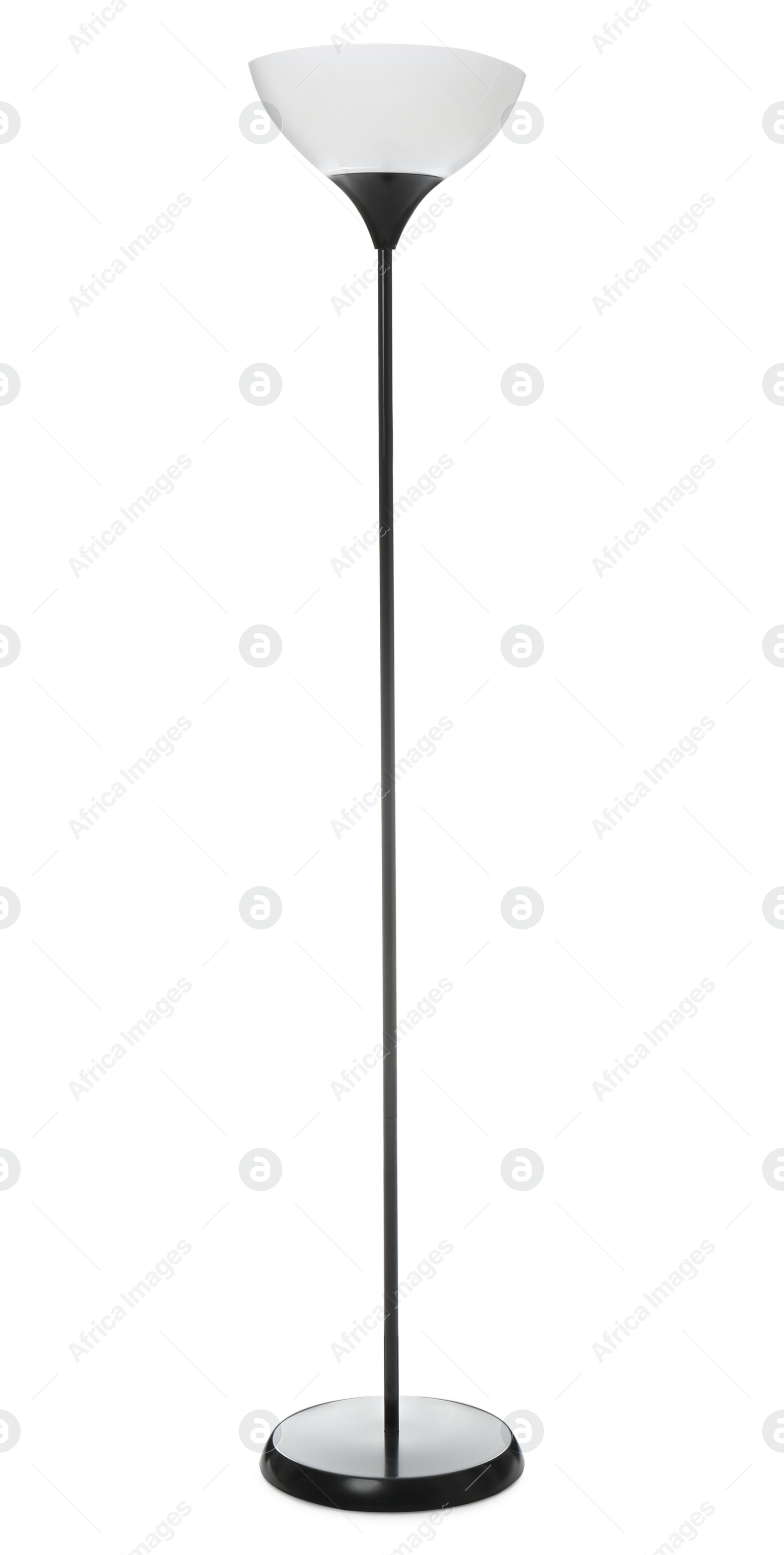 Photo of Stylish elegant floor lamp isolated on white