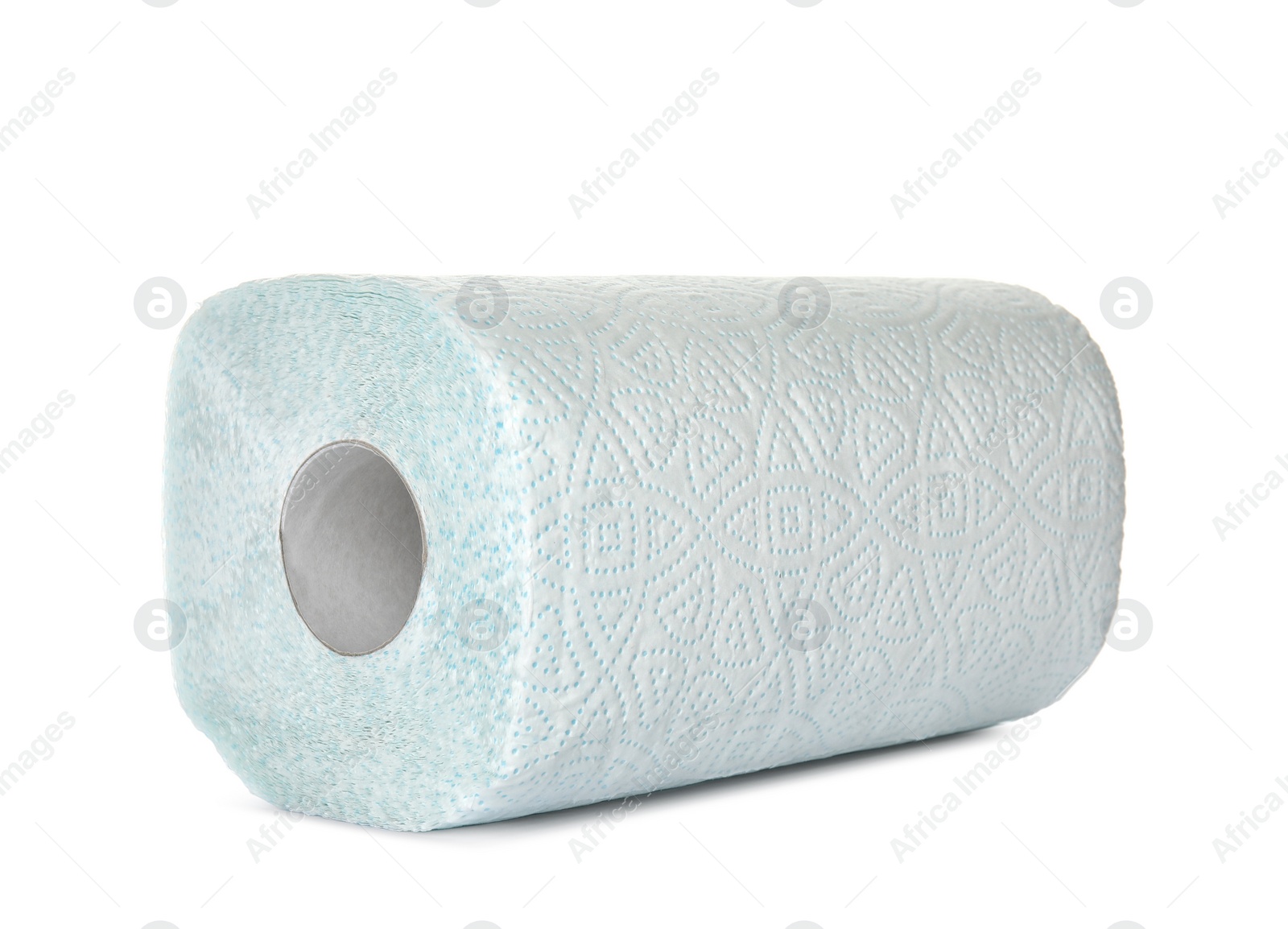 Photo of Roll of toilet paper on white background