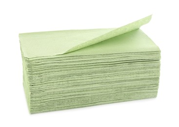 Photo of Stack of paper towels isolated on white