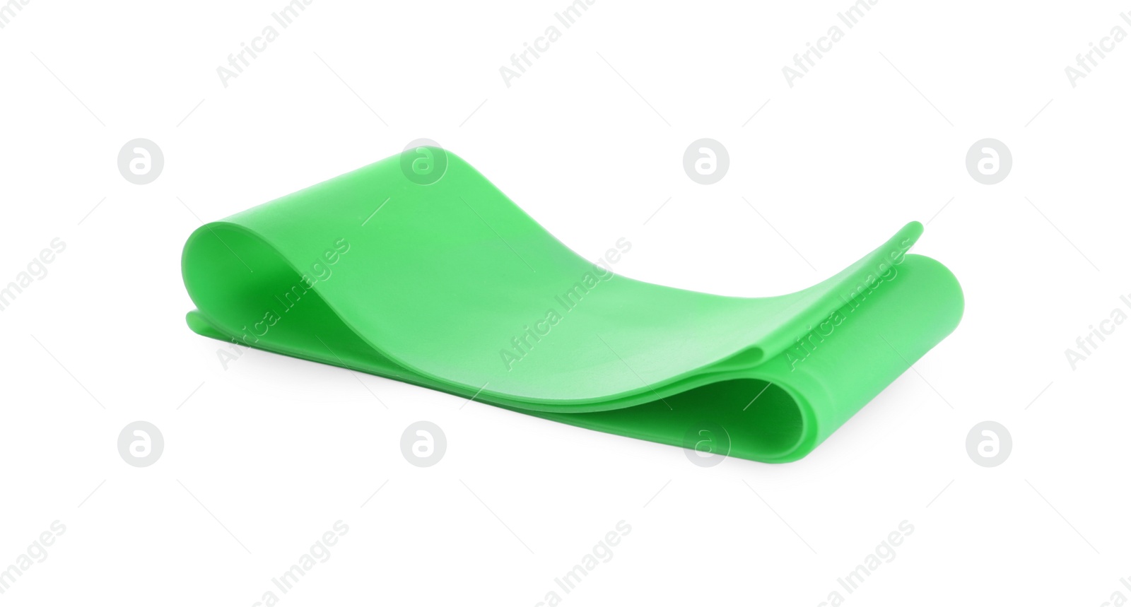 Photo of Green fitness elastic band isolated on white