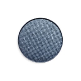 Photo of Grey eye shadow on white background, top view. Decorative cosmetics