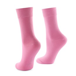 Image of Pair of pink socks isolated on white