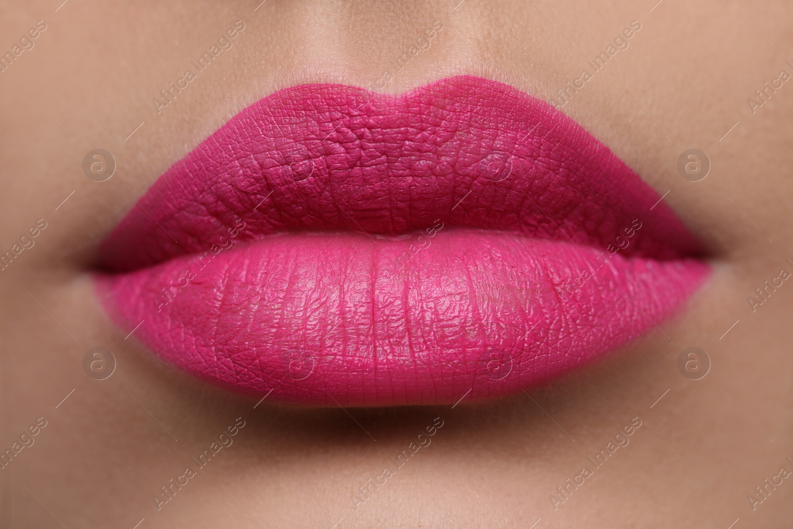 Photo of Closeup view of woman with beautiful full lips