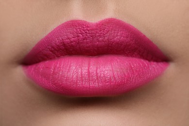 Closeup view of woman with beautiful full lips