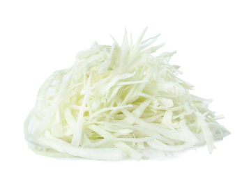 Chopped fresh ripe cabbage isolated on white