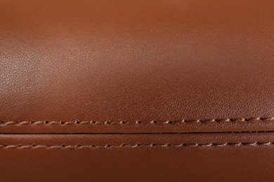 Texture of brown leather as background, top view