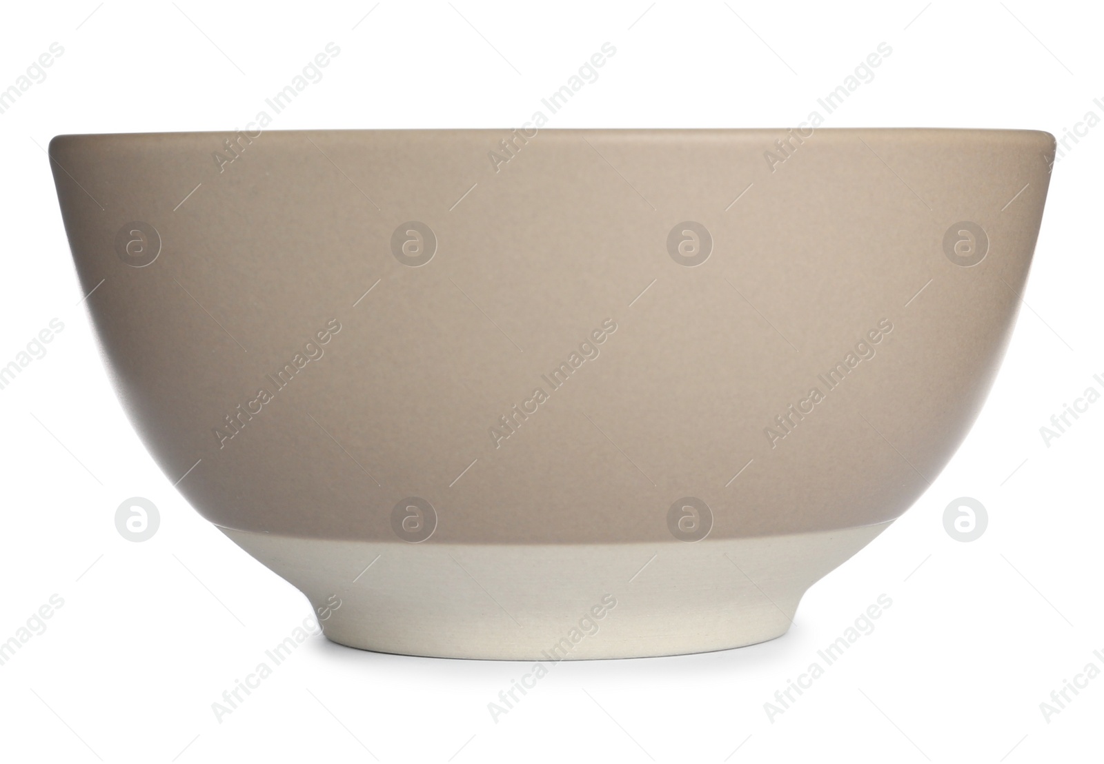 Photo of Stylish empty ceramic bowl isolated on white. Cooking utensil