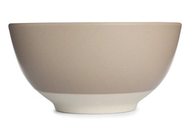 Stylish empty ceramic bowl isolated on white. Cooking utensil