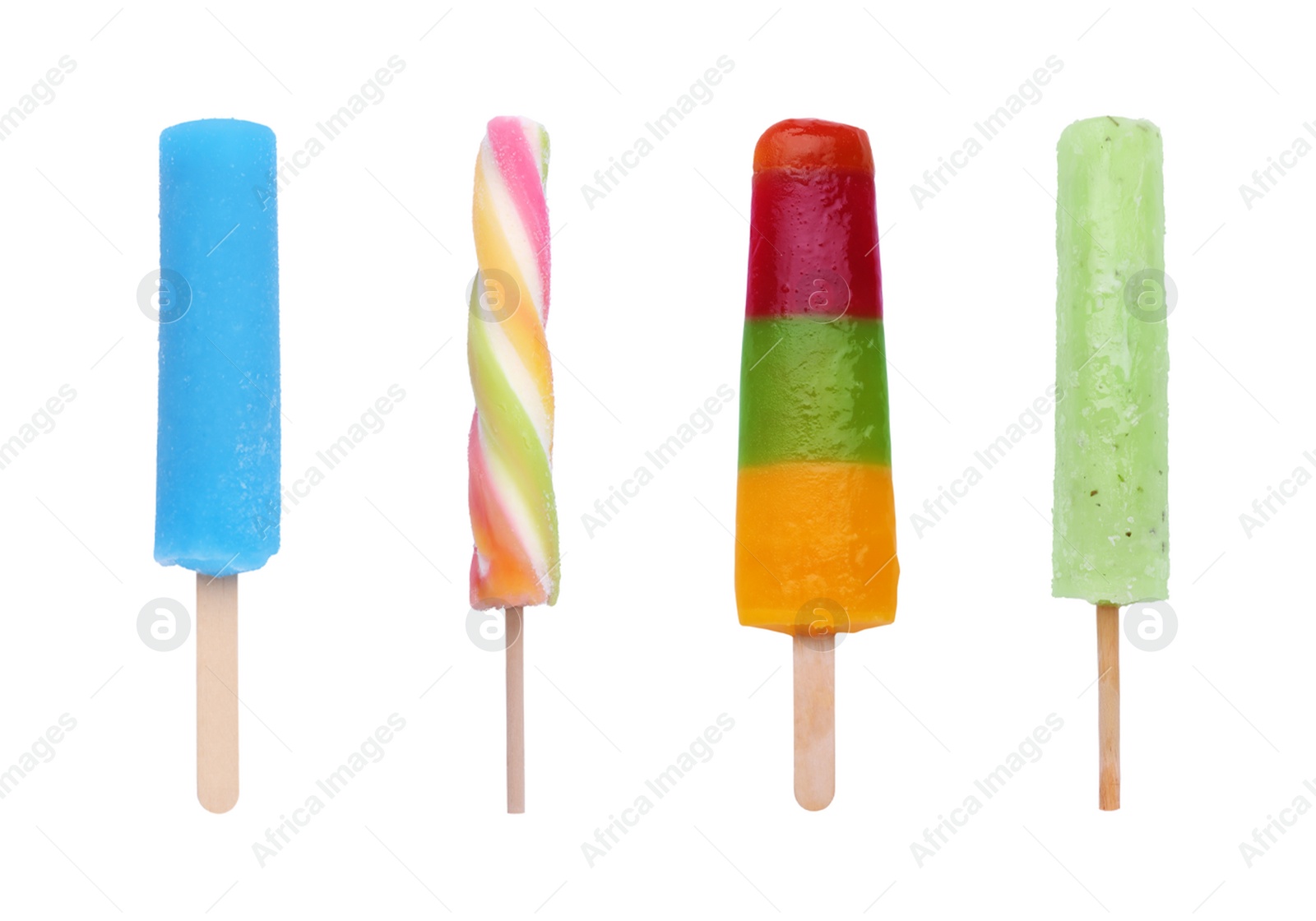 Image of Set of different ice creams isolated on white