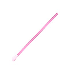 Photo of Pink plastic straw for drink isolated on white