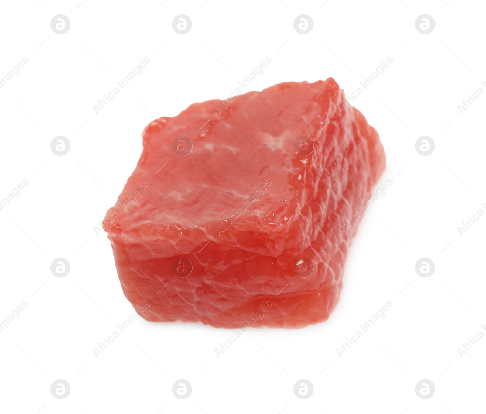 Photo of One piece of raw beef isolated on white