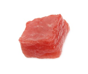 One piece of raw beef isolated on white