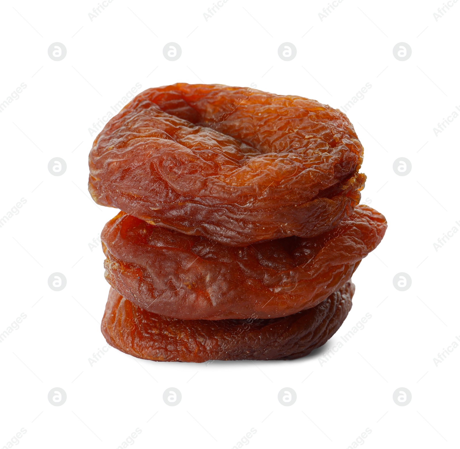 Photo of Tasty dried apricots isolated on white. Healthy snack