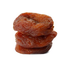 Photo of Tasty dried apricots isolated on white. Healthy snack