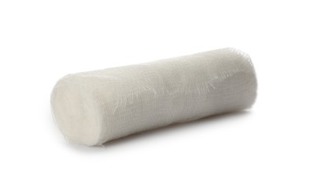 Photo of Medical cotton bandage roll isolated on white