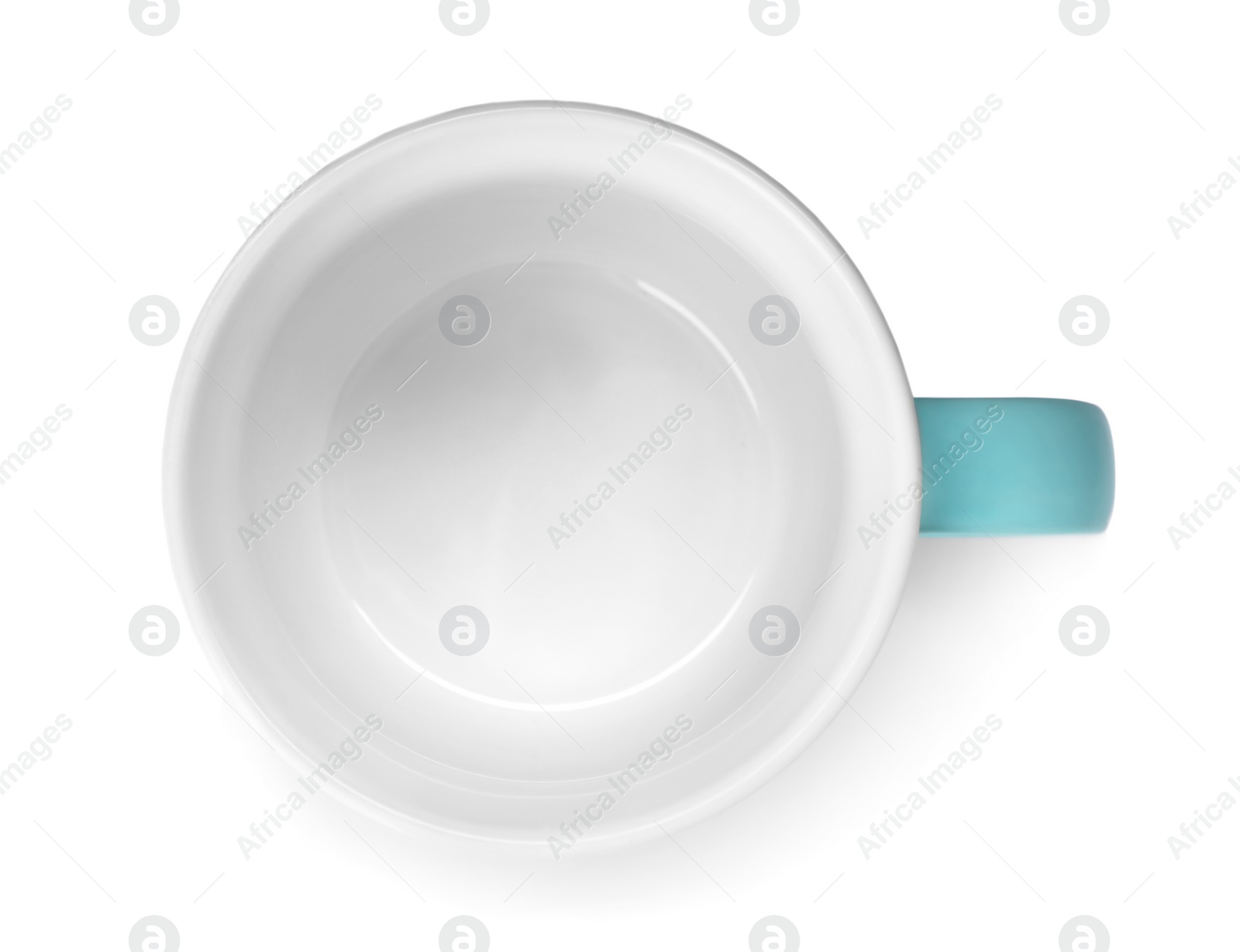 Photo of Empty ceramic cup isolated on white