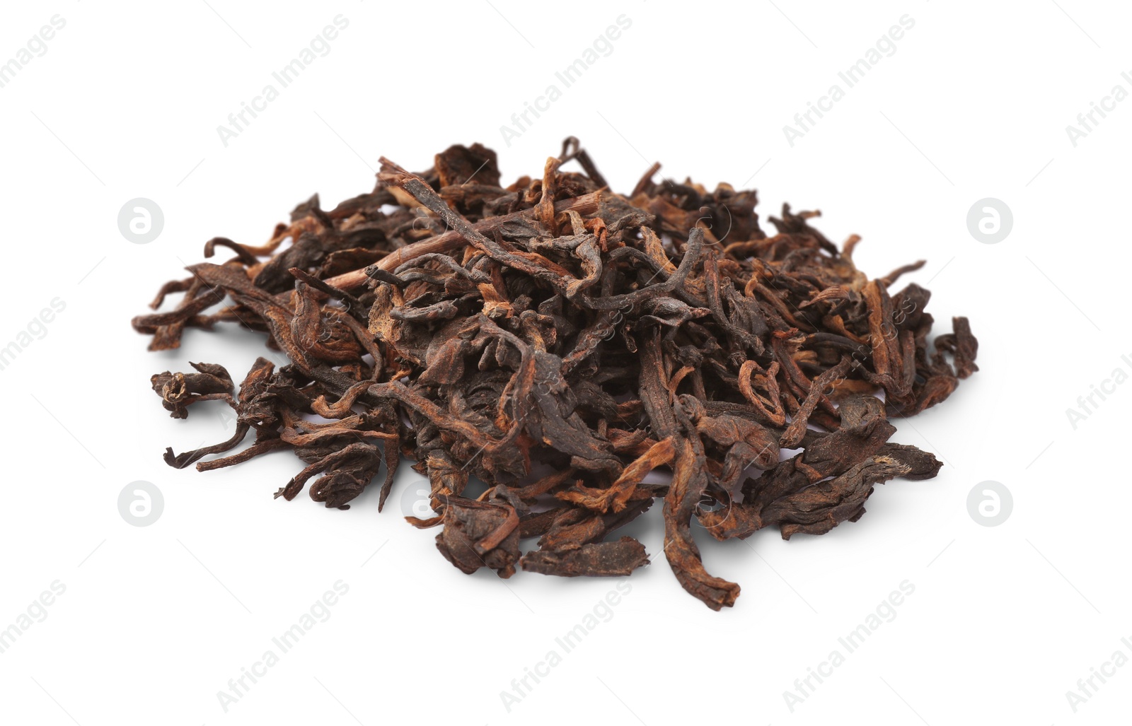 Photo of Pile of Traditional Chinese pu-erh tea isolated on white