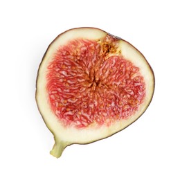 Photo of Half of fresh ripe fig isolated on white