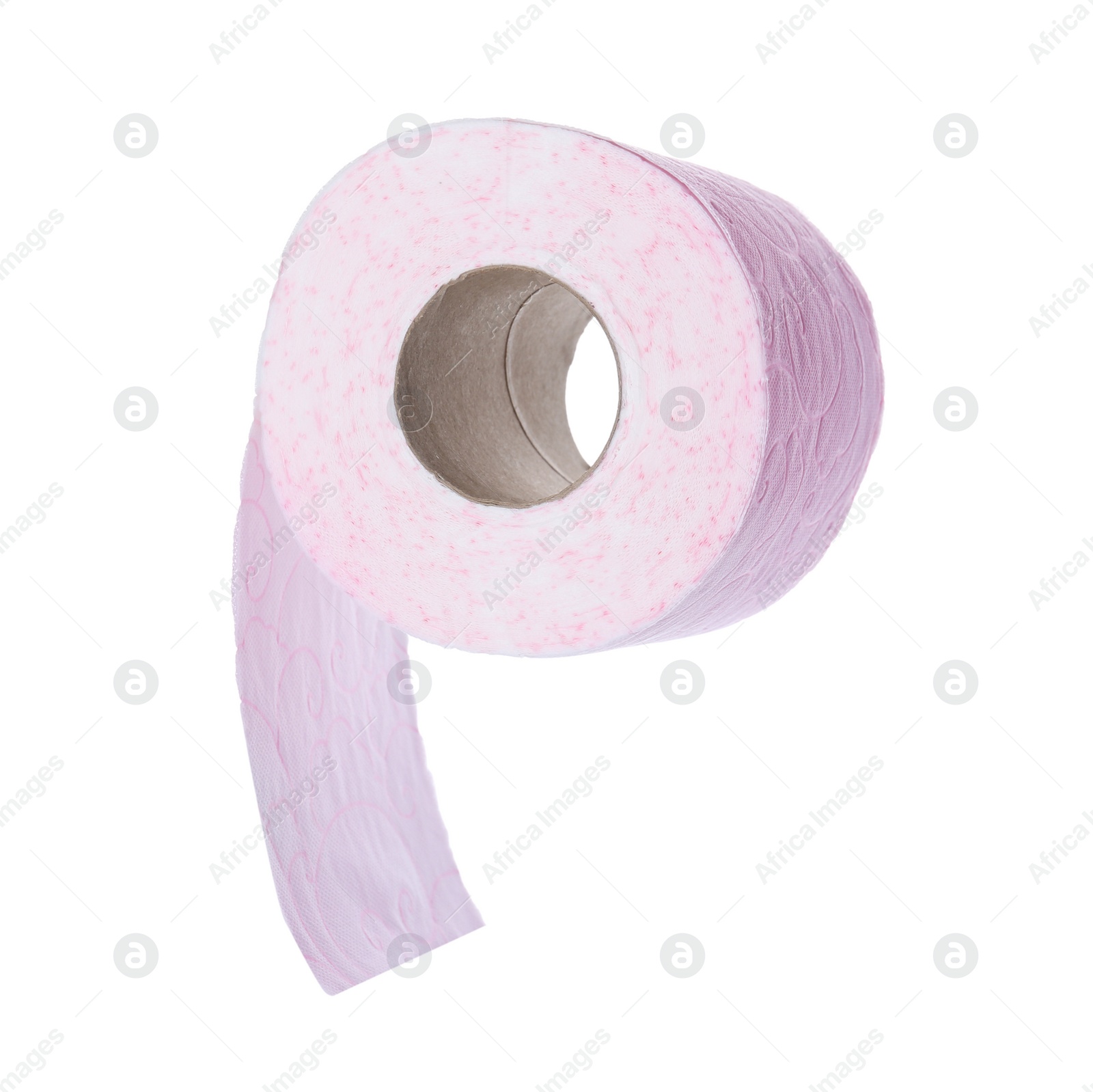 Photo of Roll of toilet paper on white background. Personal hygiene