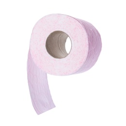 Photo of Roll of toilet paper on white background. Personal hygiene