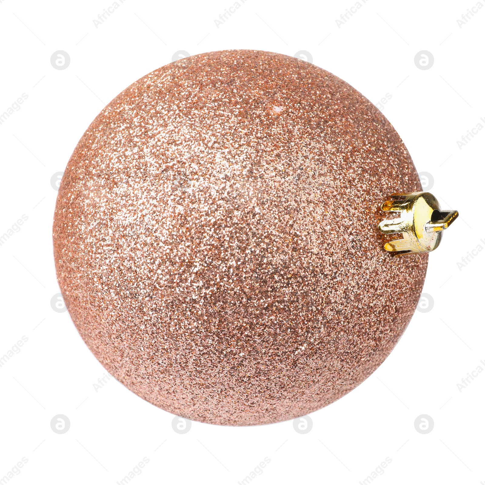 Photo of Beautiful glitter Christmas ball isolated on white