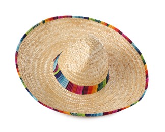 One Mexican sombrero hat isolated on white