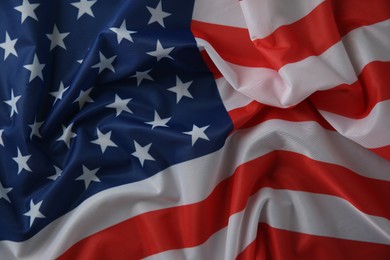 Photo of Flag of USA as background, top view