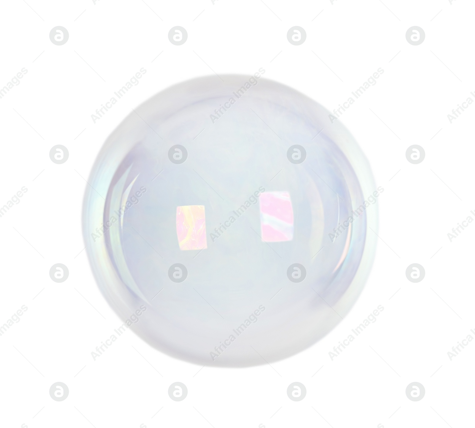 Photo of Beautiful translucent soap bubble on light background