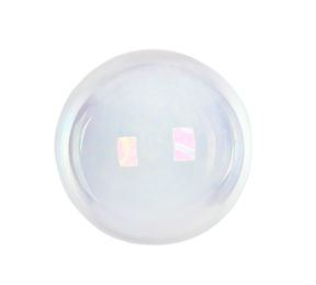 Beautiful translucent soap bubble on light background