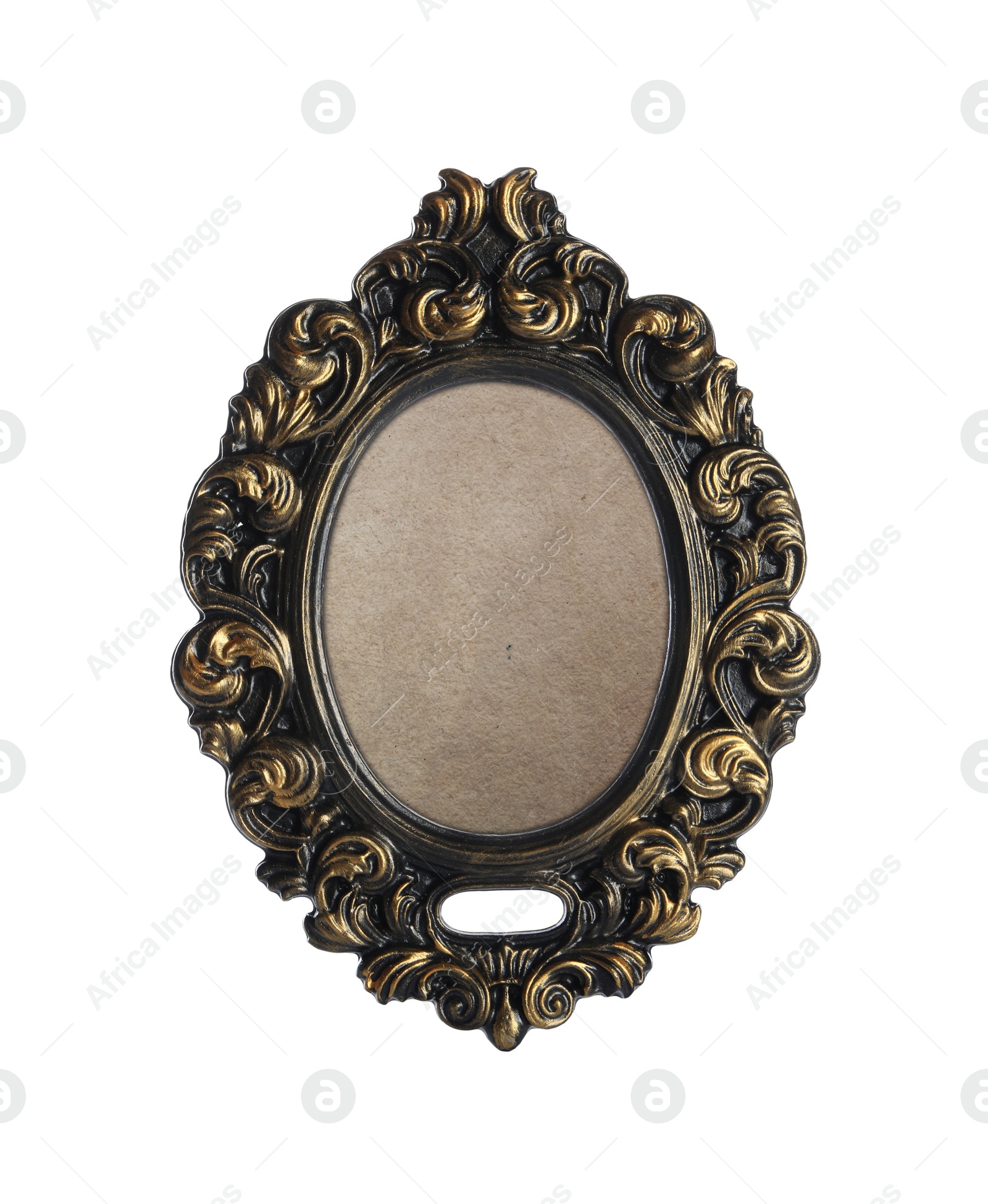 Image of Beautiful empty vintage frame isolated on white