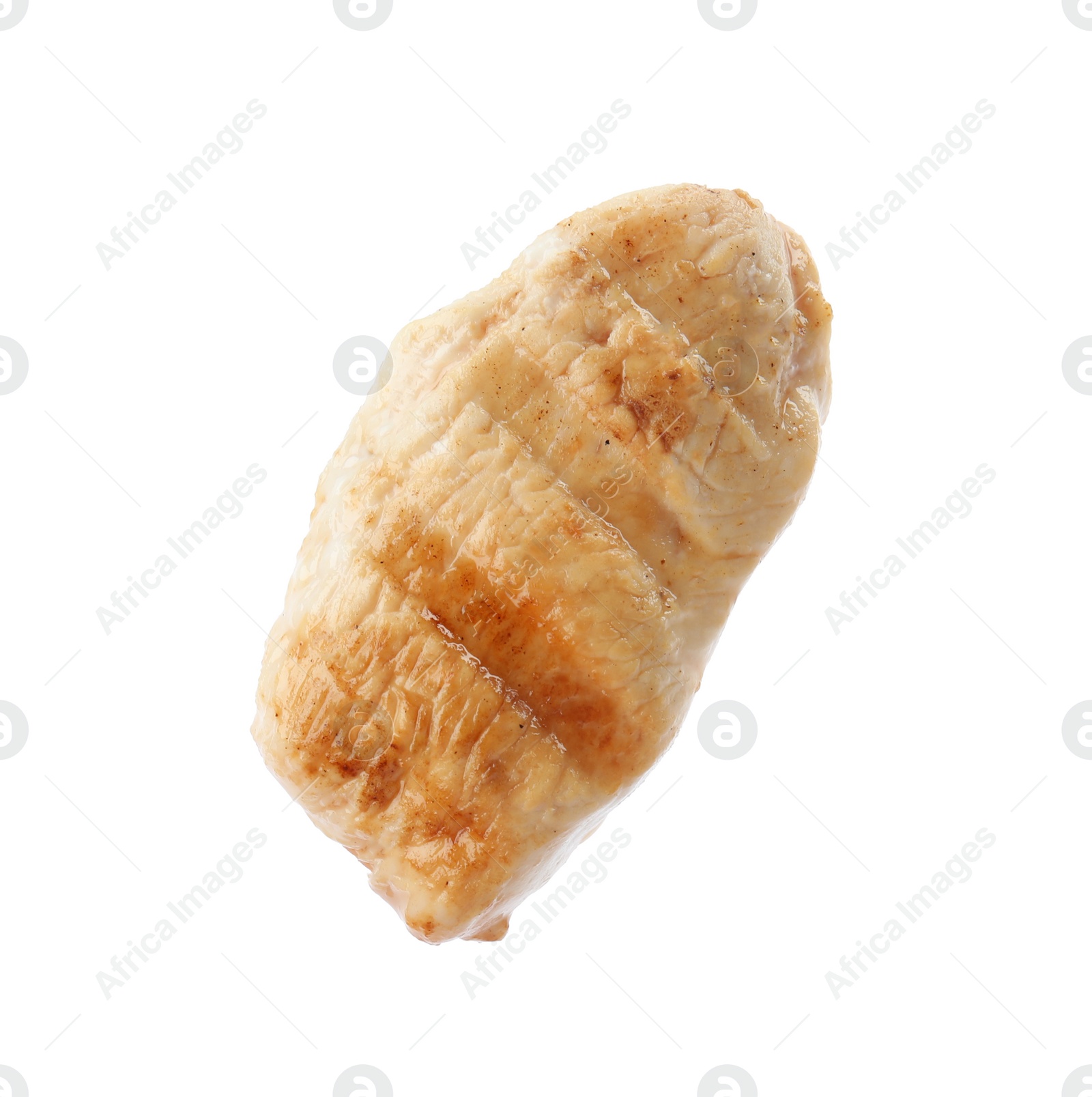 Photo of Piece of delicious grilled meat on white background