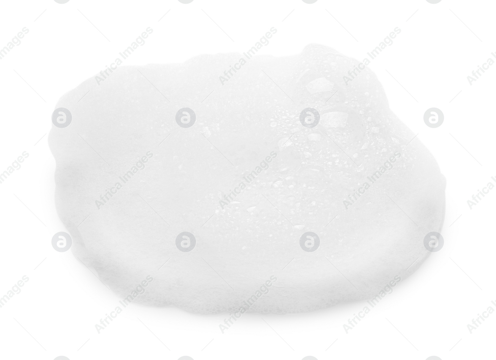 Photo of Drop of bath foam isolated on white, top view