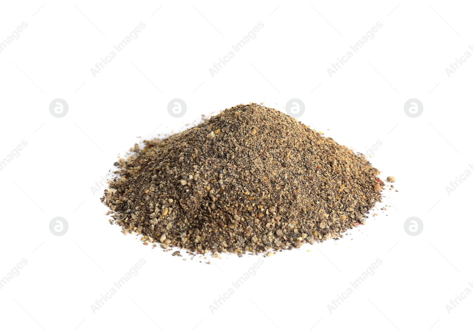 Photo of Heap of ground black pepper isolated on white