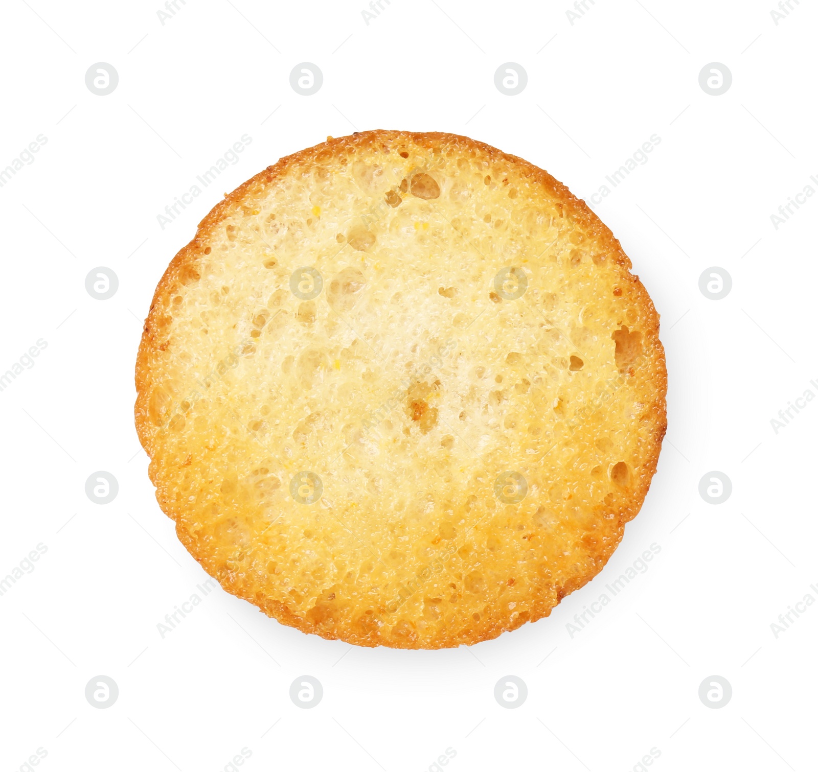 Photo of Half of grilled burger bun isolated on white, top view