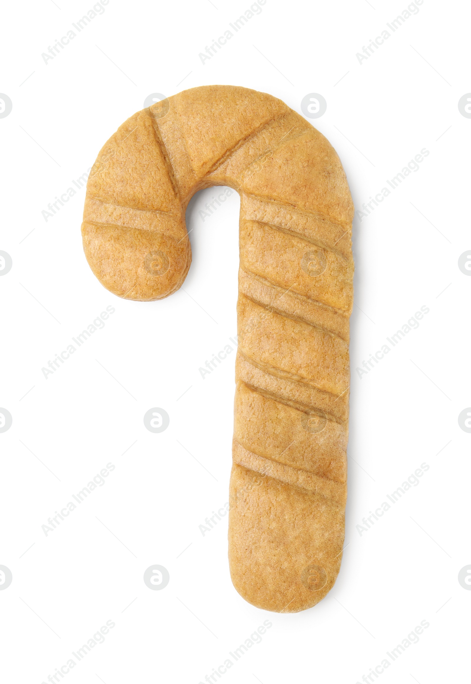 Photo of Tasty cookie in shape of candy on white background, top view