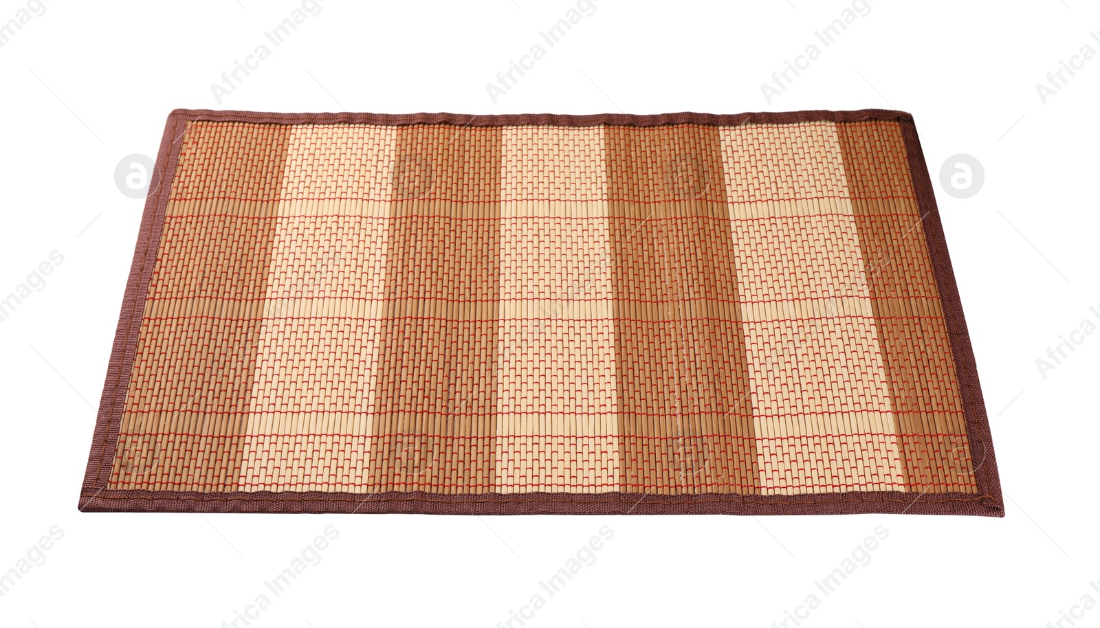 Photo of Sushi mat made of bamboo on white background