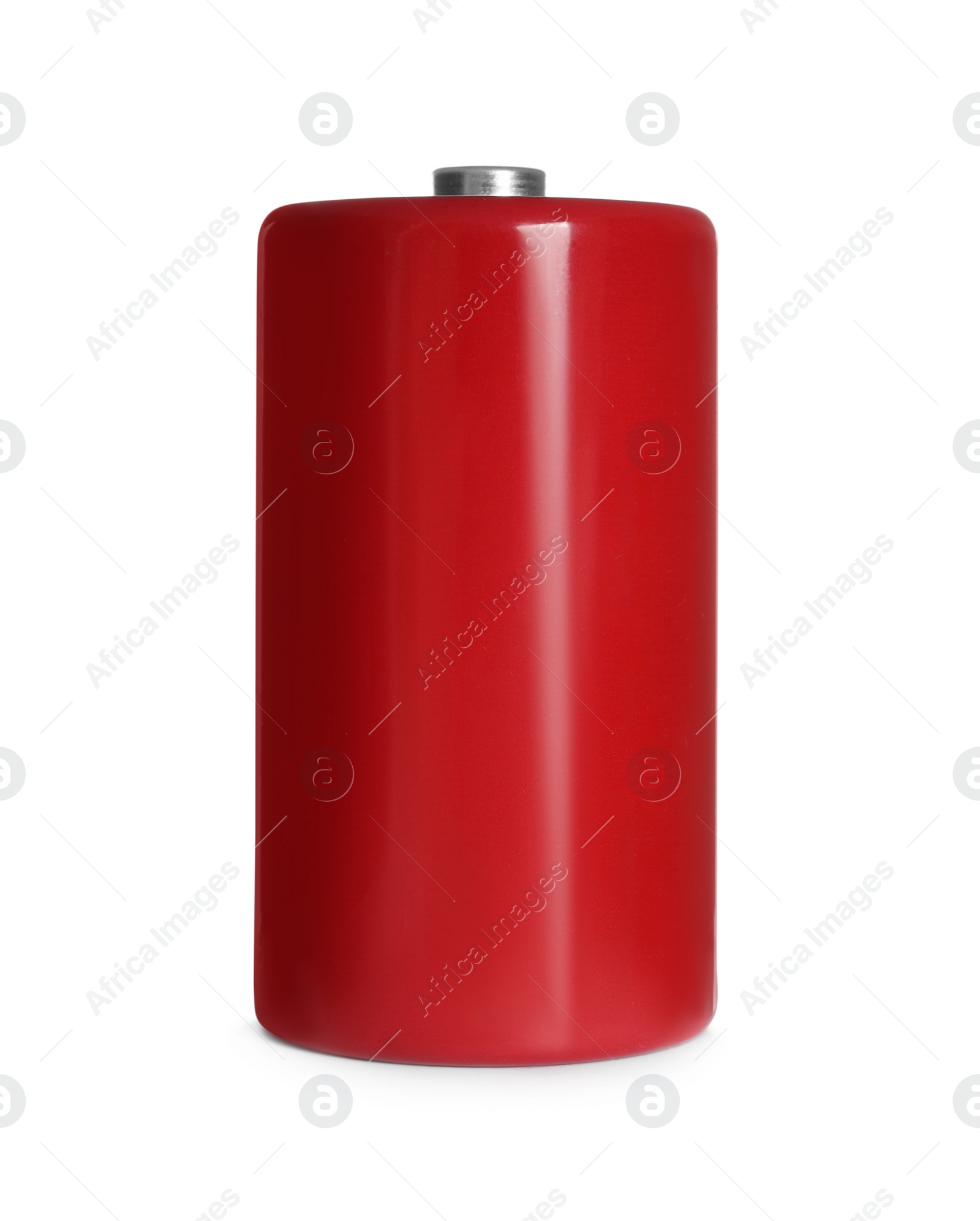 Image of New D battery isolated on white. Dry cell