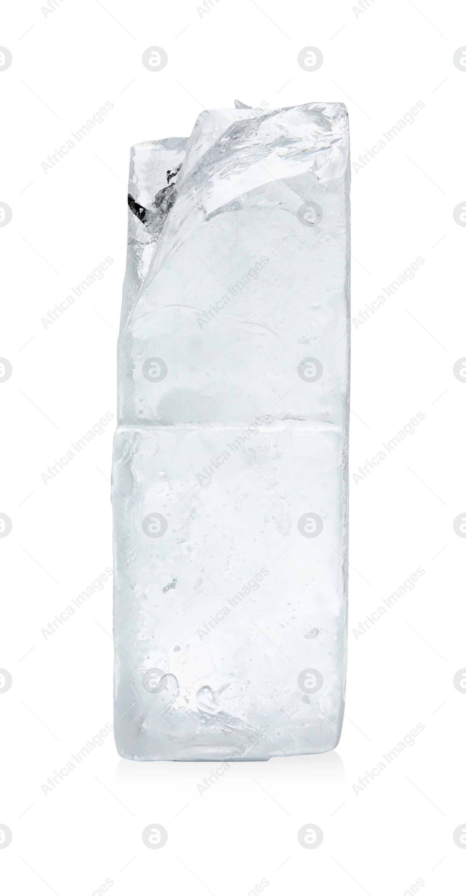 Photo of Two blocks of clear ice isolated on white