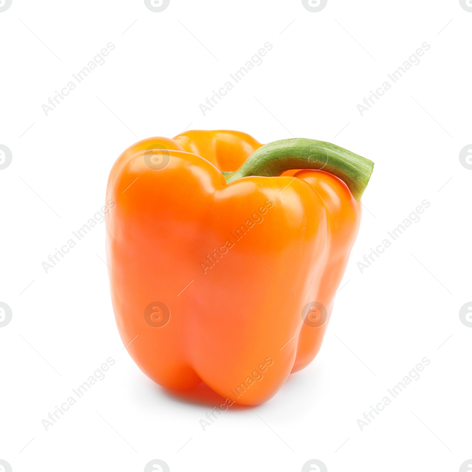 Photo of Ripe orange bell pepper on white background