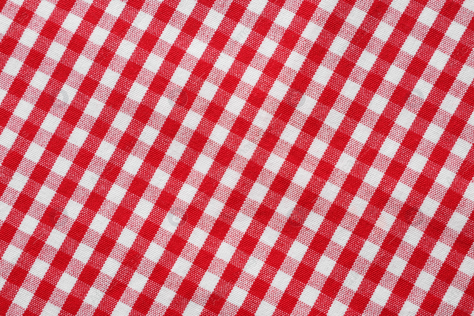 Photo of Red checkered tablecloth as background, top view